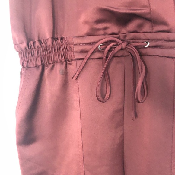 Parker 0 cargo satin jumpsuit burgundy red jogger 0983 skim sweetheart - Picture 6 of 11